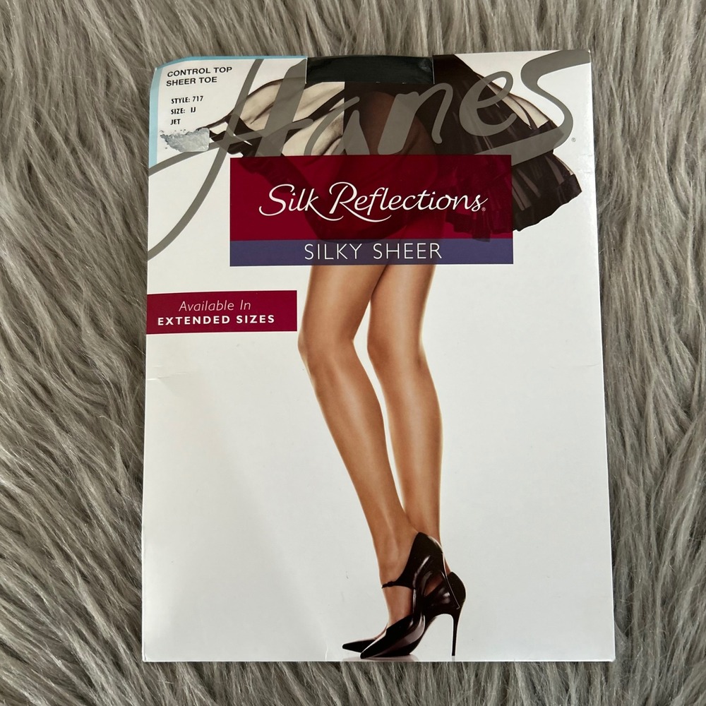Hanes Silk Reflections Silky Sheer Control Top Sheer Toe Pantyhose Women Size IJ
